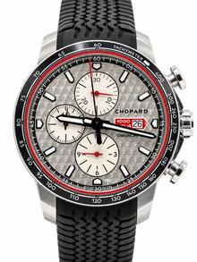 Chopard Mille Miglia Chronographe – Cadran argenté et bracelet noir
