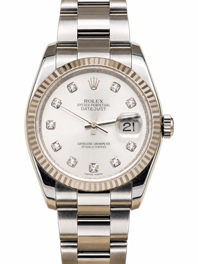 Rolex Datejust – Cadran clair serti et bracelet Oyster