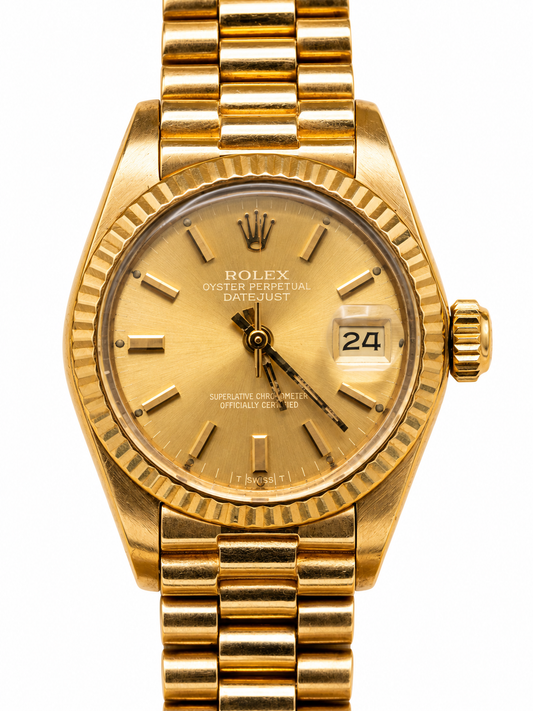 Rolex Lady-Datejust – Tons dorés et cadran champagne