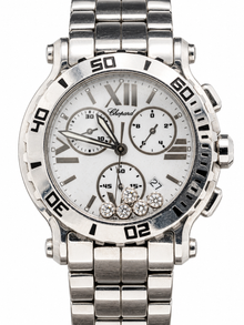 Chopard Happy Sport Chronographe – Cadran blanc et pierres mobiles