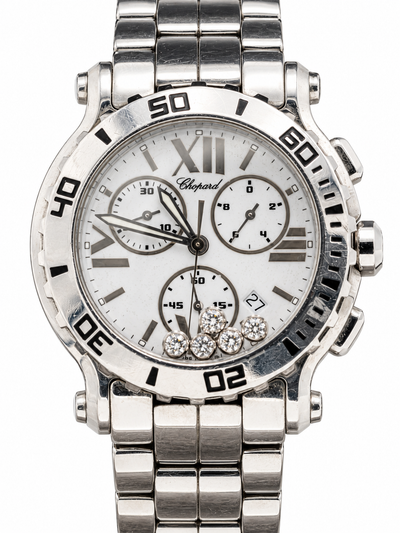 Chopard Happy Sport Chronographe – Cadran blanc et pierres mobiles