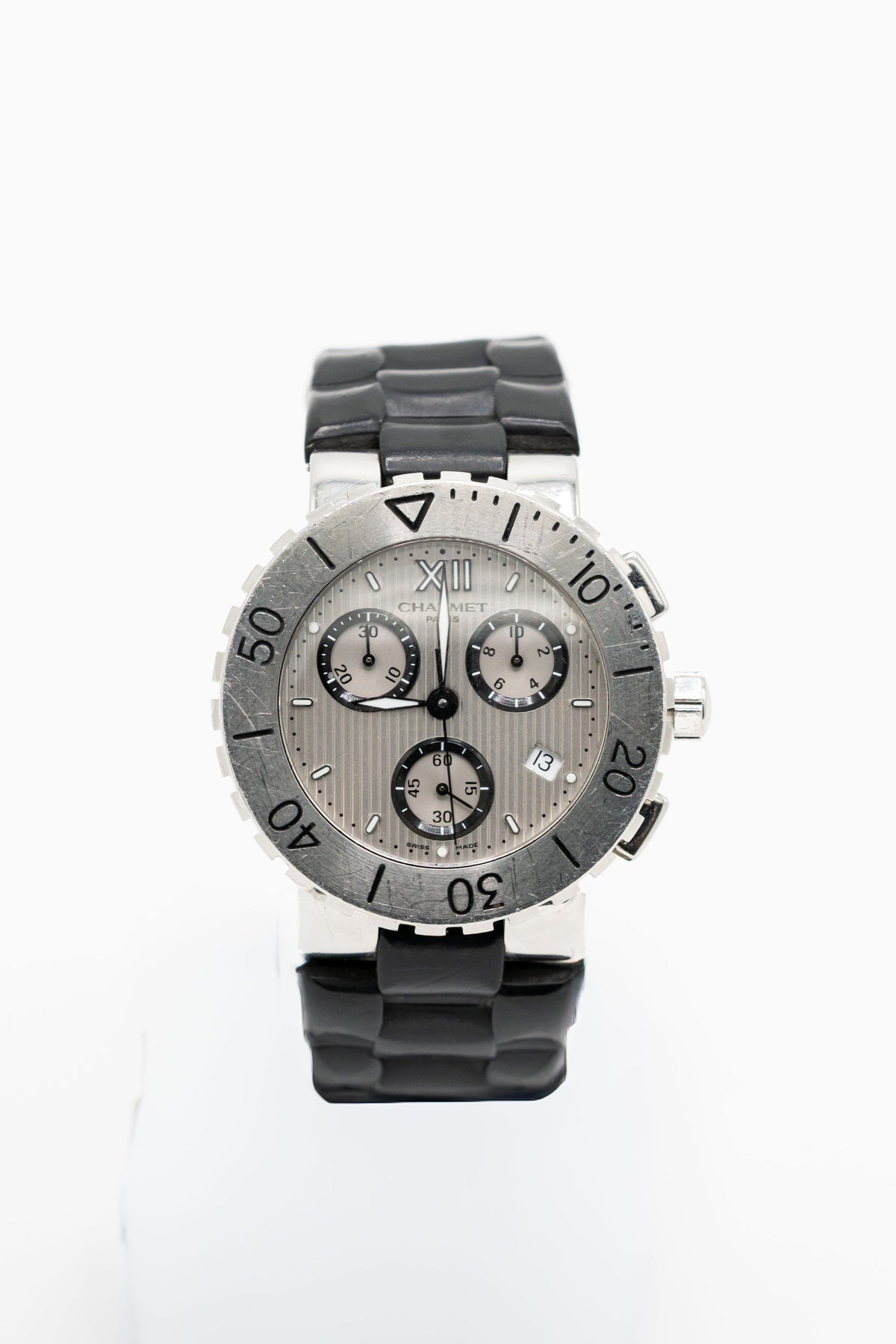Chaumet Class One Chronographe – Cadran argenté et bracelet noir