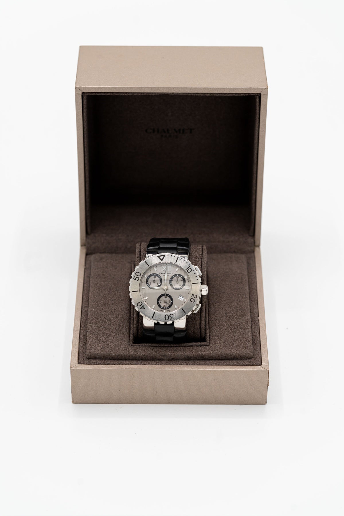 Chaumet Class One Chronographe – Cadran argenté et bracelet noir