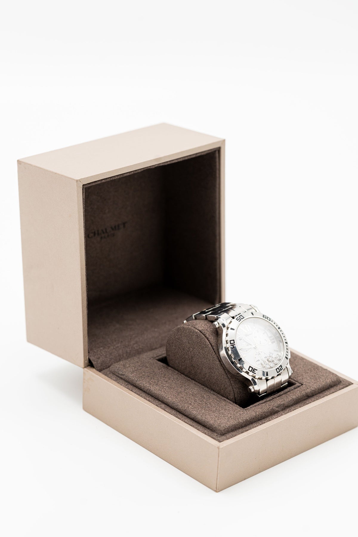 Chopard Happy Sport Chronographe – Cadran blanc et pierres mobiles