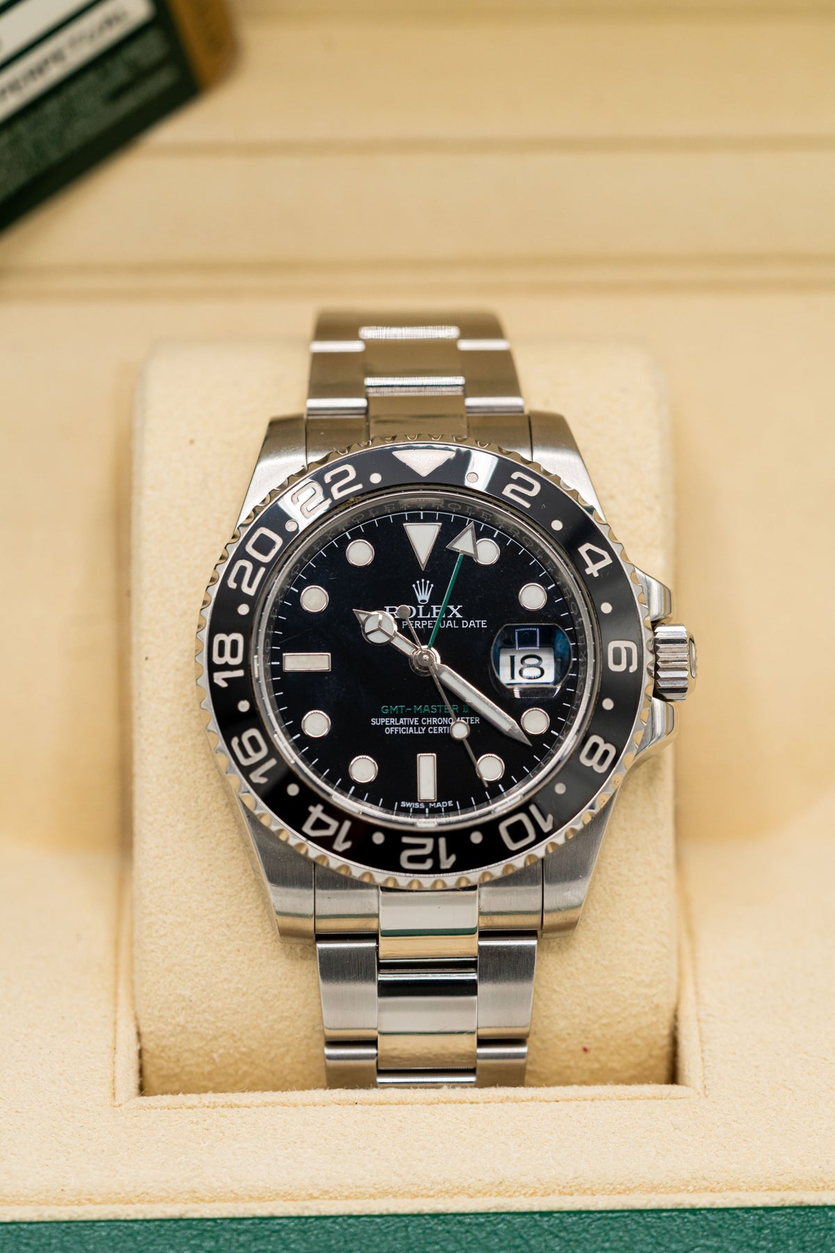 Rolex GMT-Master II – Lunette noire et aiguille GMT verte