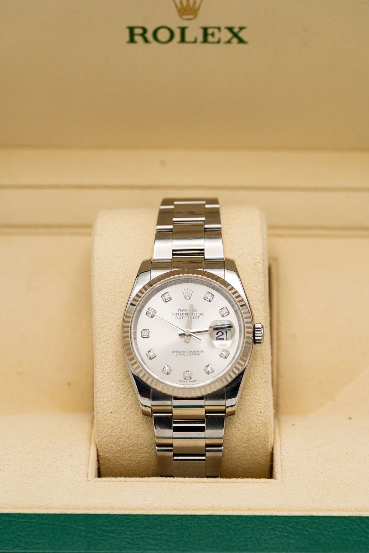 Rolex Datejust – Cadran clair serti et bracelet Oyster