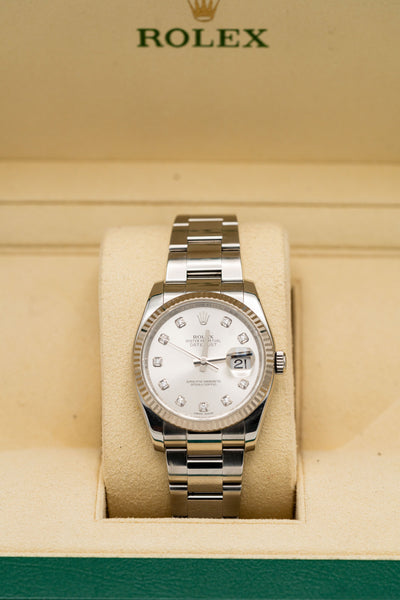 Rolex Datejust – Cadran clair serti et bracelet Oyster