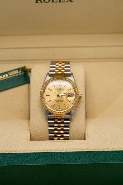 Rolex Oyster Perpetual Date – Cadran champagne et bracelet bicolore
