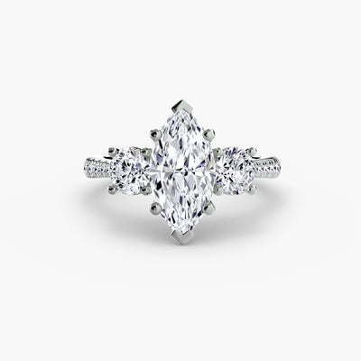 Three-Stone with Pavé Band
