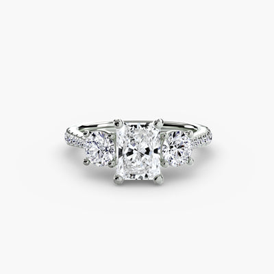 Three-Stone with Pavé Band