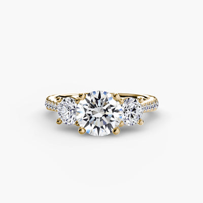 Three-Stone with Pavé Band