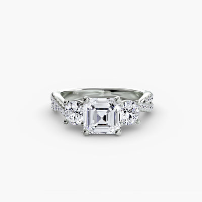 Three-Stone with Pavé Band 2