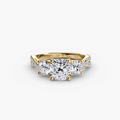 Three-Stone with Pavé Band 2