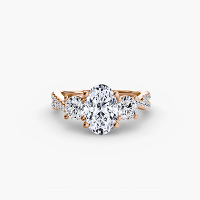 Three-Stone with Pavé Band 2