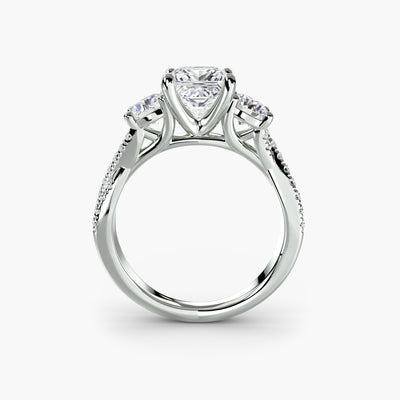 Three-Stone with Pavé Band 2