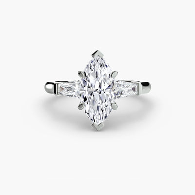 Three-Stone Ring (Baguette Side Stones)