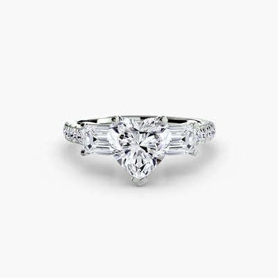 Three-Stone Ring with Pavé Band 4
