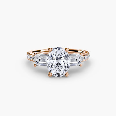 Three-Stone Ring with Pavé Band 4