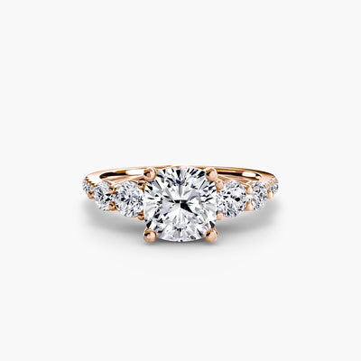 Five Stone Ring with Pavé Band