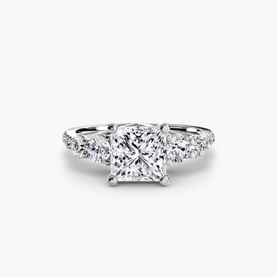 Five Stone Ring with Pavé Band