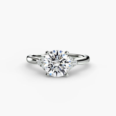 Solitaire with Cluster Shoulders