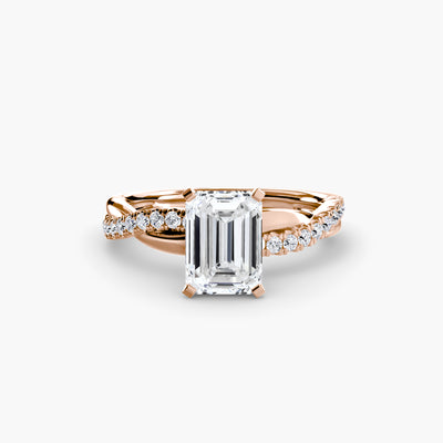 The Emerald Twist Pavé Ring