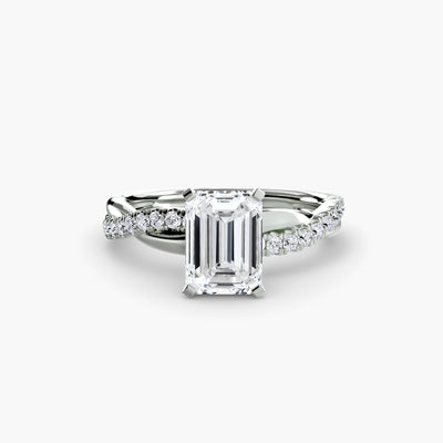 The Emerald Twist Pavé Ring